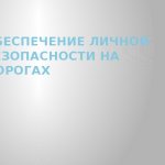 Обеспечение личной безопасности на дорогах