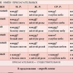 Склонение имён прилагательных