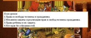 Тема урока: «Права и обязанности граждан». План уроков 1.Права и свободы человека и гражданина. 2.Механизм защиты и реализации прав и свобод человек а гражданина. 3.Права ребенка и их защита. 4.Нет прав без обязанностей.