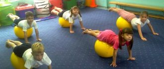 Утренняя зарядка для детей в детском саду: упражнения с мячом